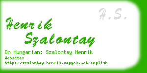 henrik szalontay business card